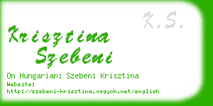 krisztina szebeni business card